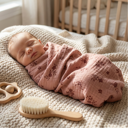 Baby Organic Muslin Wrap - Floral