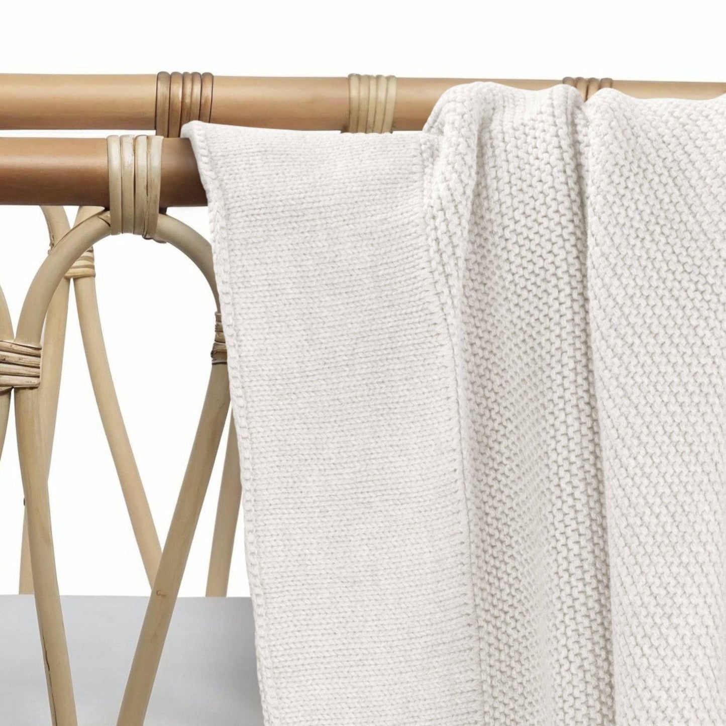 Cotton Classic Knit Baby Blanket - Milk