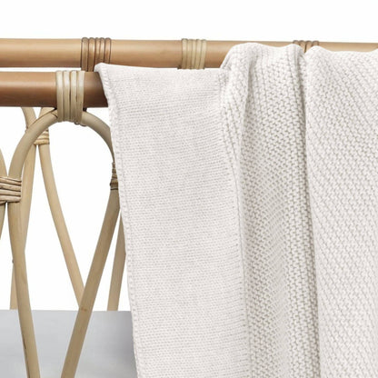 Cotton Classic Knit Baby Blanket - Milk