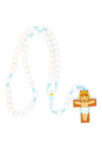 First Communion Blue Rosary