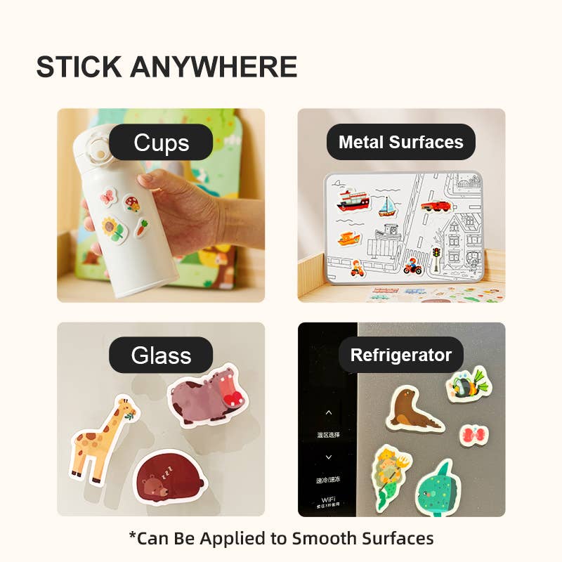 Mideer Reusable Jelly Sticker Set-The Busy Animal Town