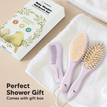 KeaBabies Baby Hair Brush and Comb Set