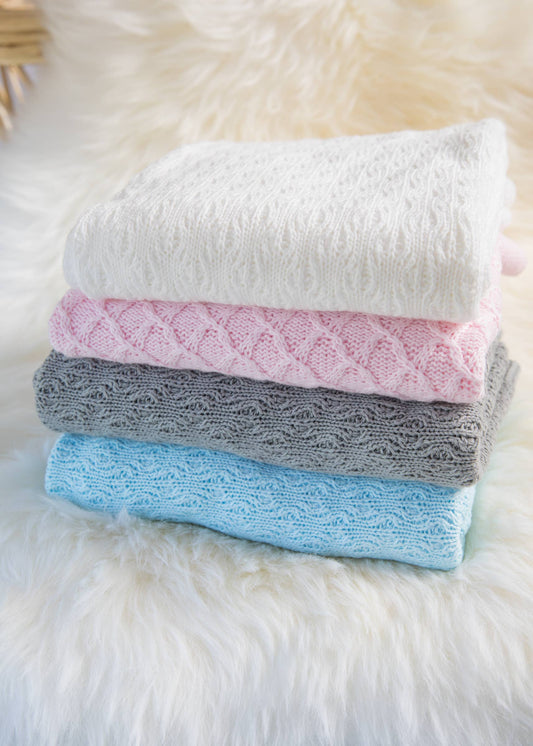 Lace Knit Bassinet Blanket