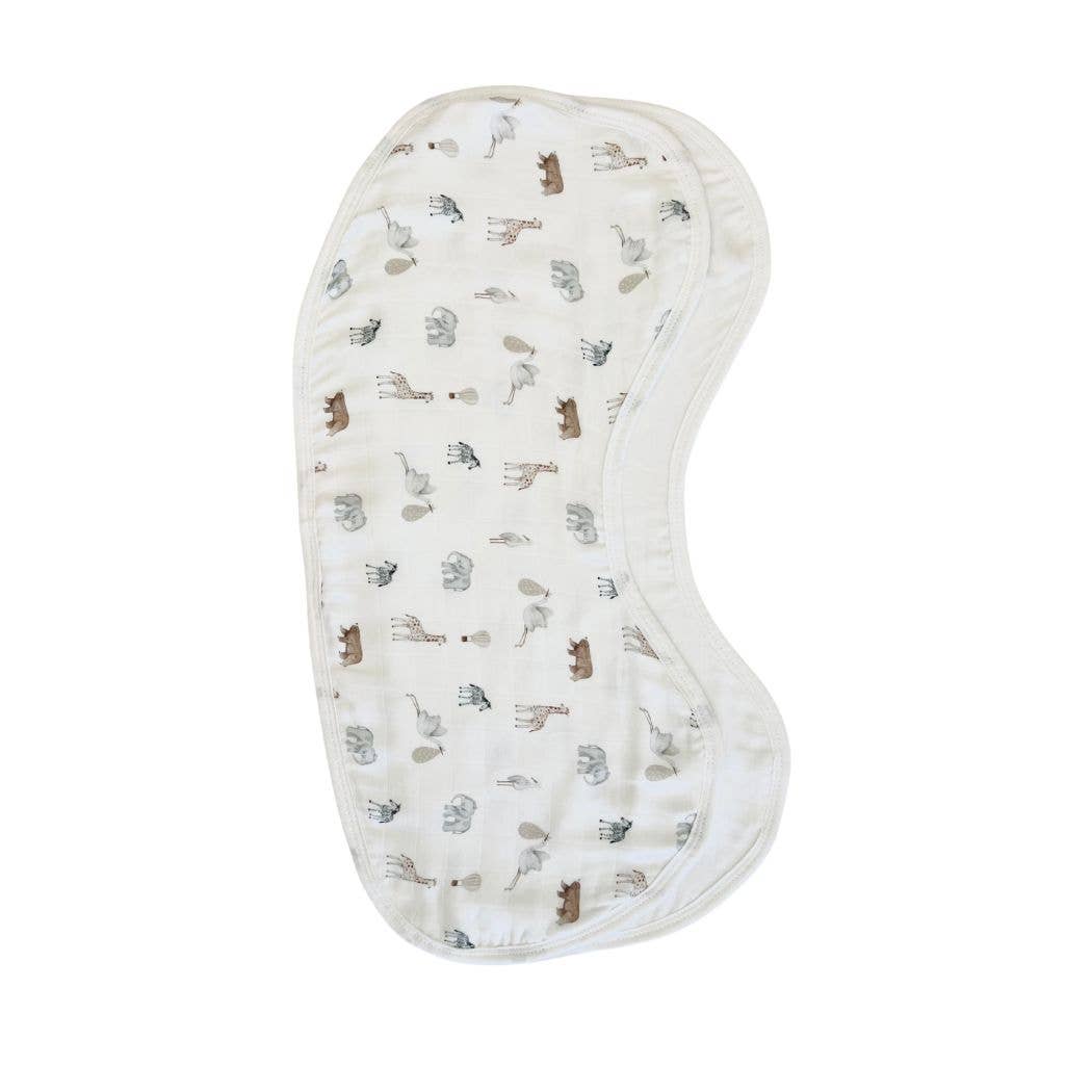 Mini & Me Burp Bib Savanna Bebe' & White