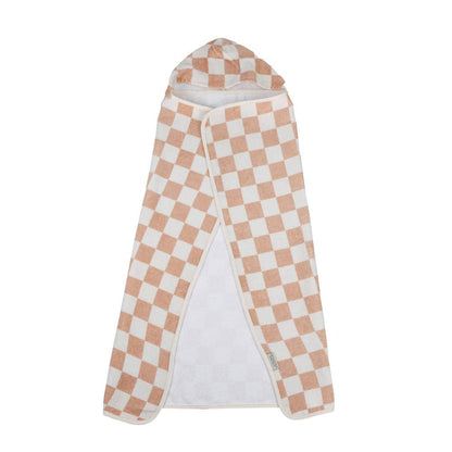 Hooded Towel - Checkered Blush