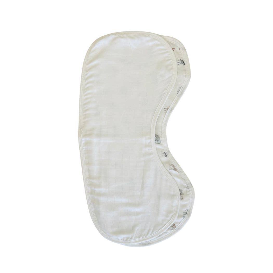 Mini & Me Burp Bib Savanna Bebe' & White