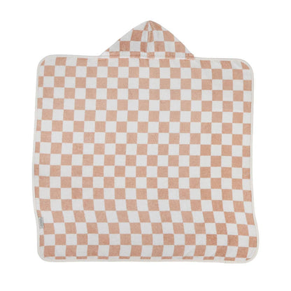 Hooded Towel - Checkered Blush