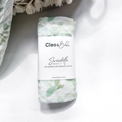 Luxurious Bamboo Cotton Baby Muslin Wrap - Forest