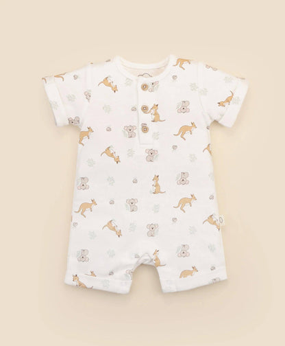 Organic Cotton Romper - Kangaroo & Koala