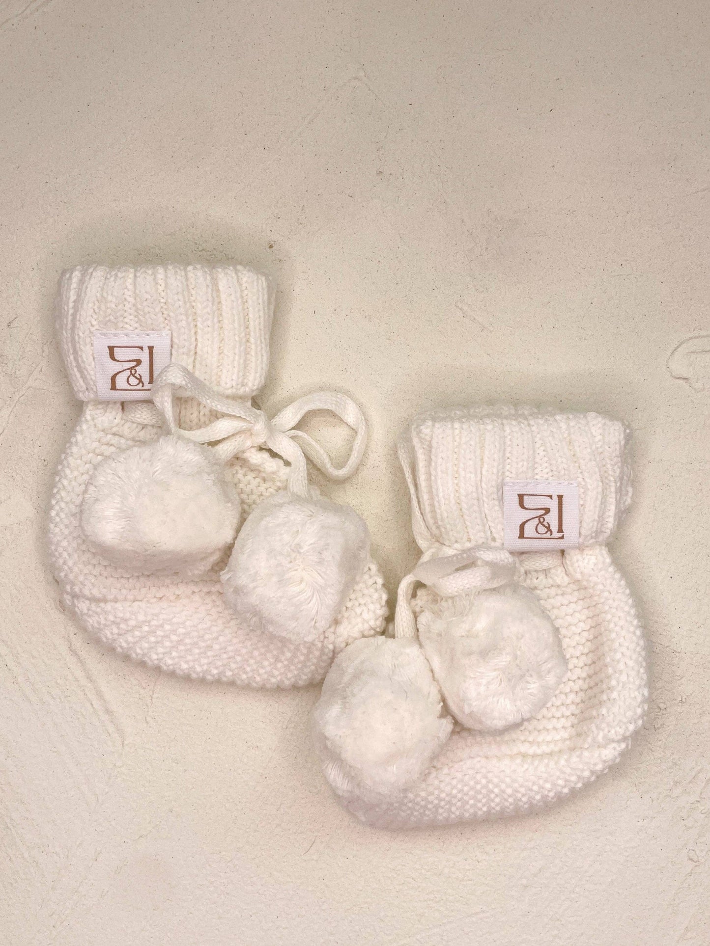 Cotton Baby Booties - White