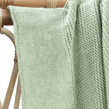 Cotton Classic Knit Baby Blanket - Willow Green