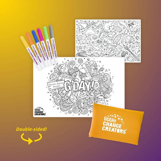 G’DAY! Pocket Reusable Colouring Mat