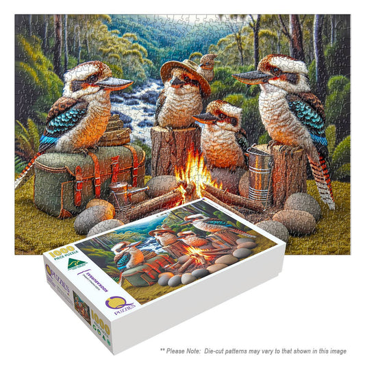 Aussie Animals Camping - Kookaburras (Landscape) Puzzle