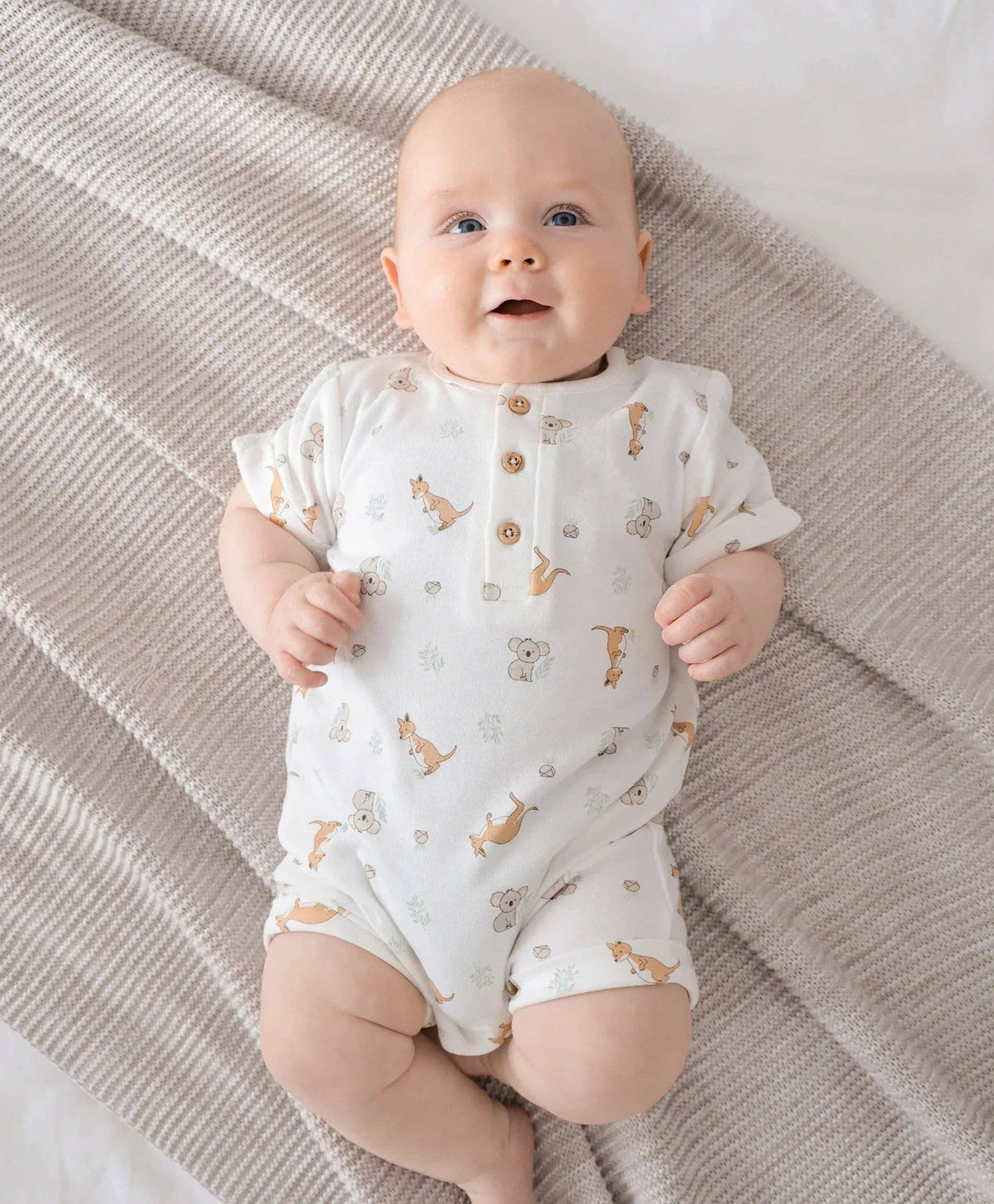 Organic Cotton Romper - Kangaroo & Koala