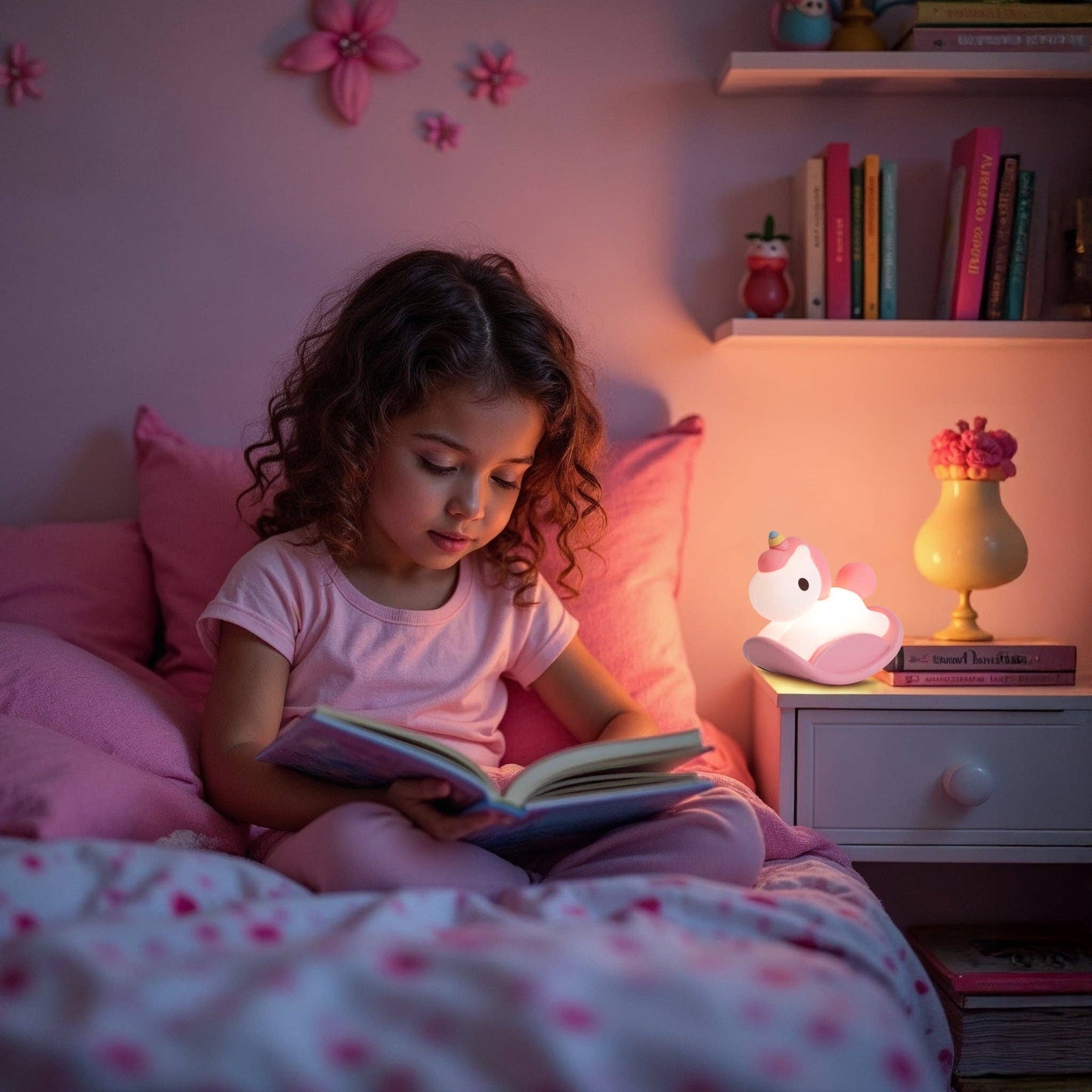 LED Night Light USB Rechargeable Touch Control Bedtime Lamp - Rocking Horse