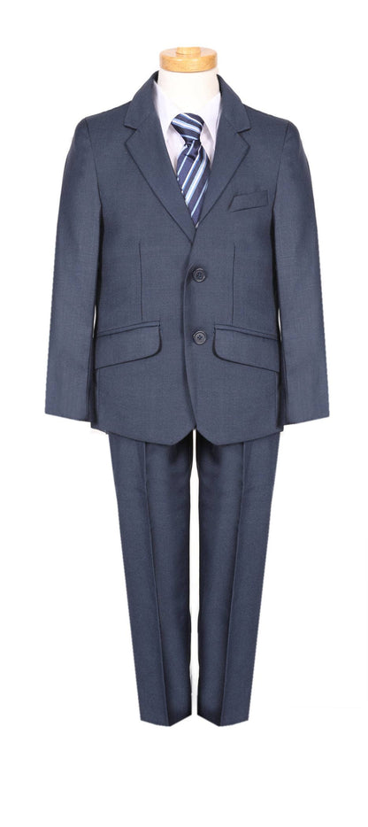 Boys Navy 2 Button Suit Five Piece Suit