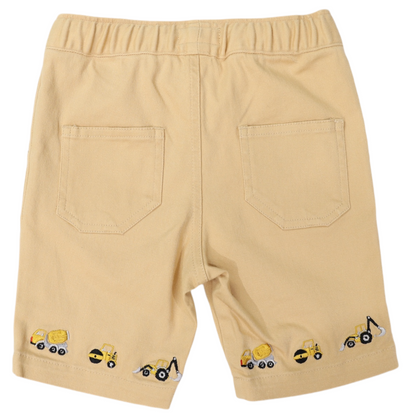 Trucks and Diggers Embroidered Twil Shorts Sand