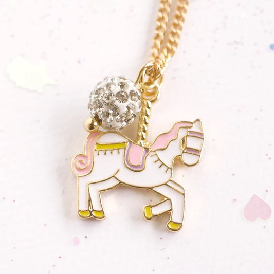 Unicorn Carousel Gold Necklace