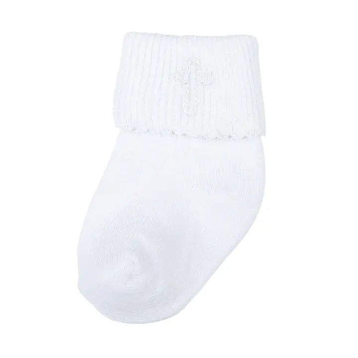 Blessed Embroidered Socks White