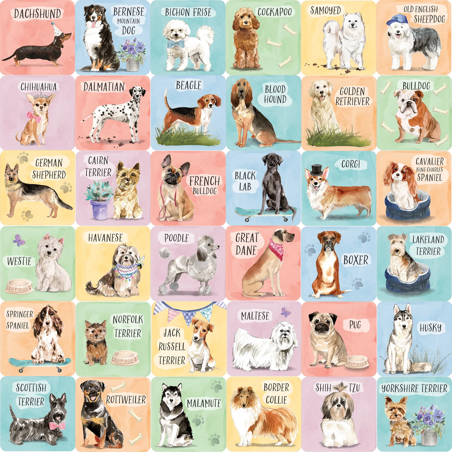 Memory Match Game Dogs