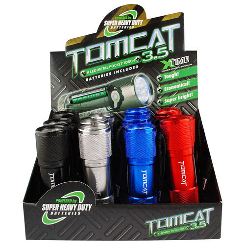 Torch - Tomcat 3.5” 9 Led Aluminium Torch Inc. AAA Batteries