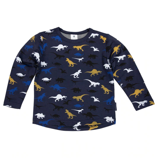 All Over Print Dino Top Navy