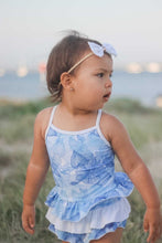 Load image into Gallery viewer, Blue Hawaii Ruffle Swim Suit