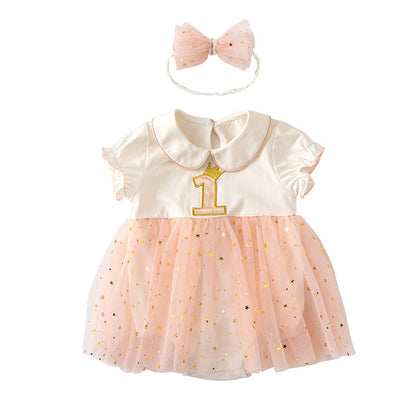 First Birthday Princess Dress - Short and Long Sleeve available