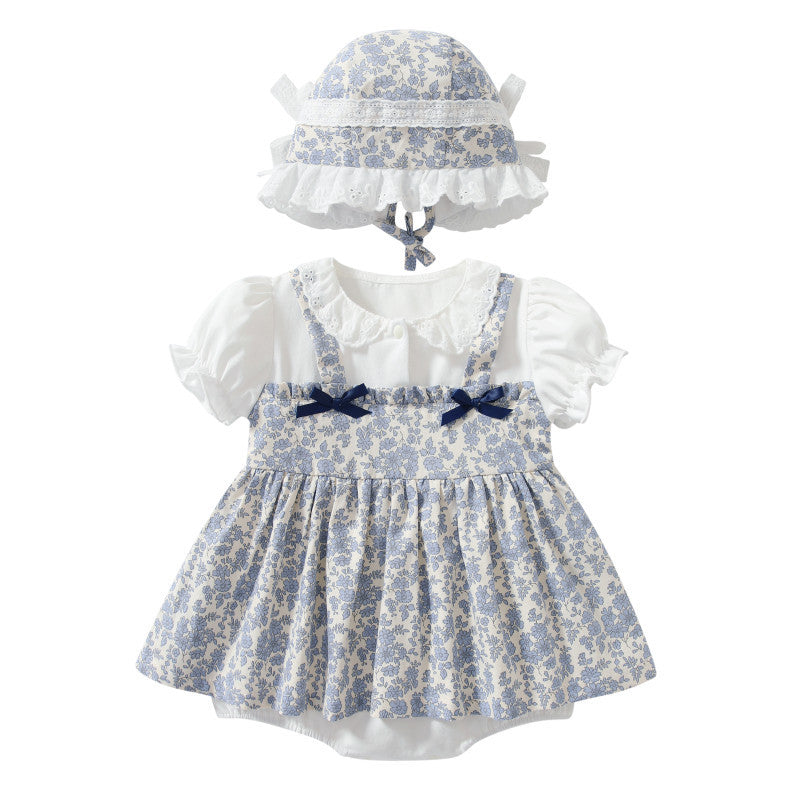 Springtime Romper Dress and Bonnet Set