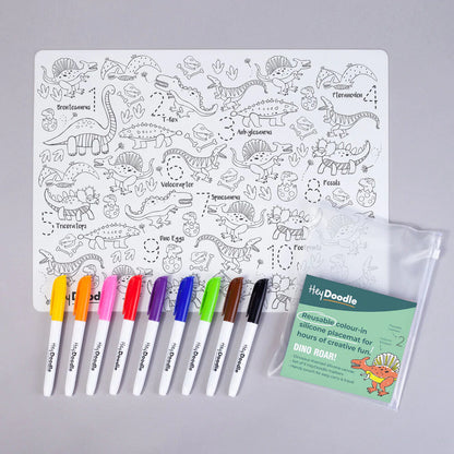 Hey Doodle Reusable Silicone Mat with Markers