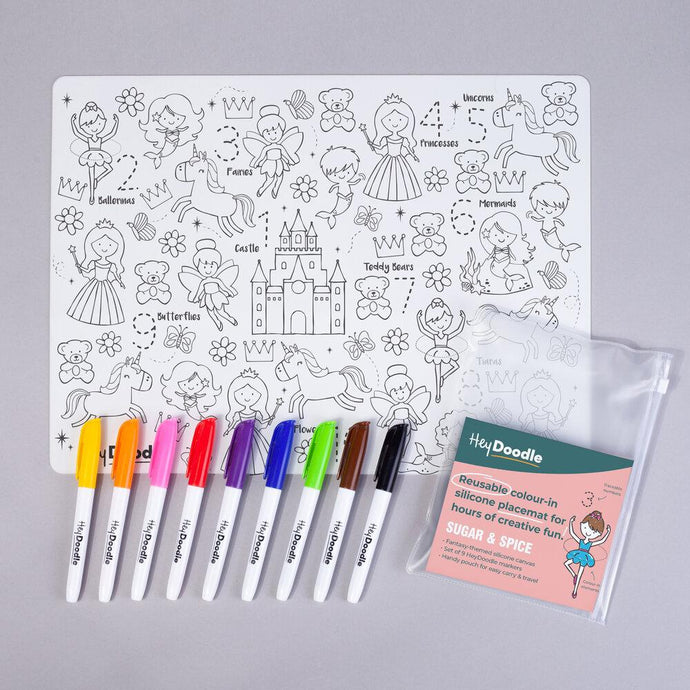 Hey Doodle Reusable Silicone Mat with Markers