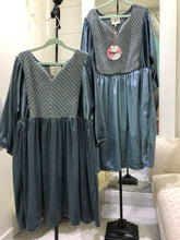 Load image into Gallery viewer, Vivienne&#39;s Dusty Blue Velvet Dress
