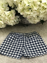 Load image into Gallery viewer, Navy Gingham Shorts