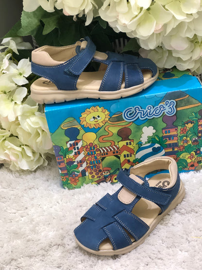 Boys Steel Blue and Tan Sandal - Size 24 only