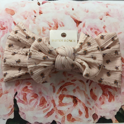 Sister Bows Floral Willow Headband