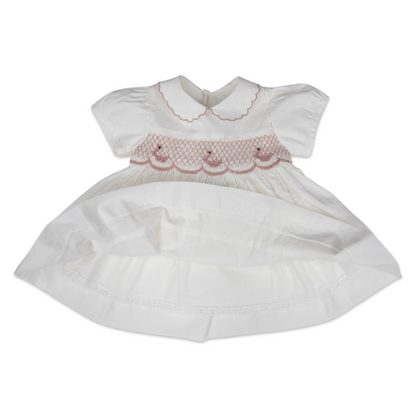 Swan Smocked White Dress 3-6 months only!
