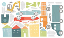 Load image into Gallery viewer, Cars and Trucks Fabric Wall Decal Stickers