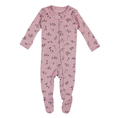 L'oved Baby Blossom Flower Organic Zippered Footie from