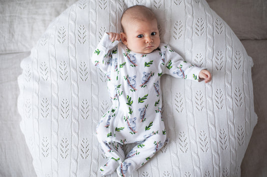 Koala Organic Cotton Zip Outfit with Feet