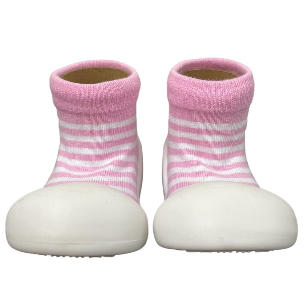 Little Eaton Rubber Soled Shoes - Pink Stripe