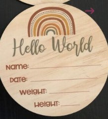 Hello World Birth Announcement Discs