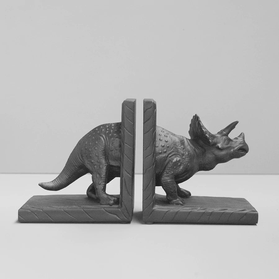 Triceratops Bookends - Black