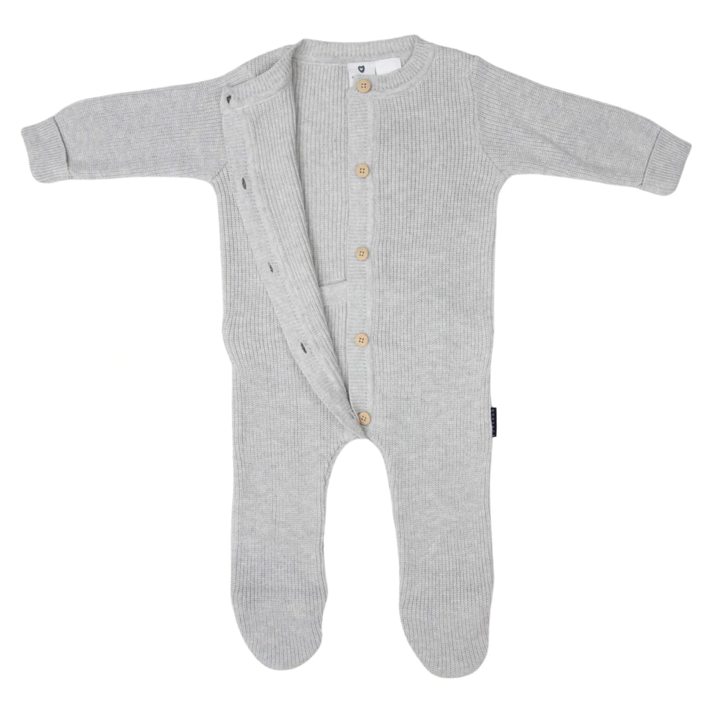 Plush Knit Romper Grey Marle